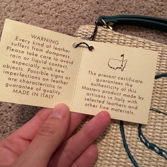 Masters- NWT 2025 Berckmans Place Tan Straw Wristlet Bag Club Augusta National - Picture 4 of 5